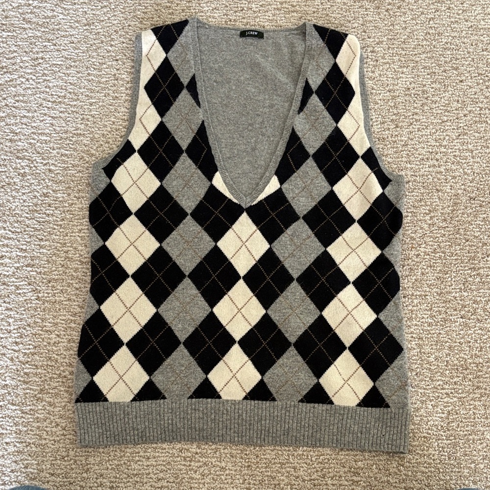 Argyle Knit Sweater Vest